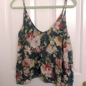 Green Floral Tank